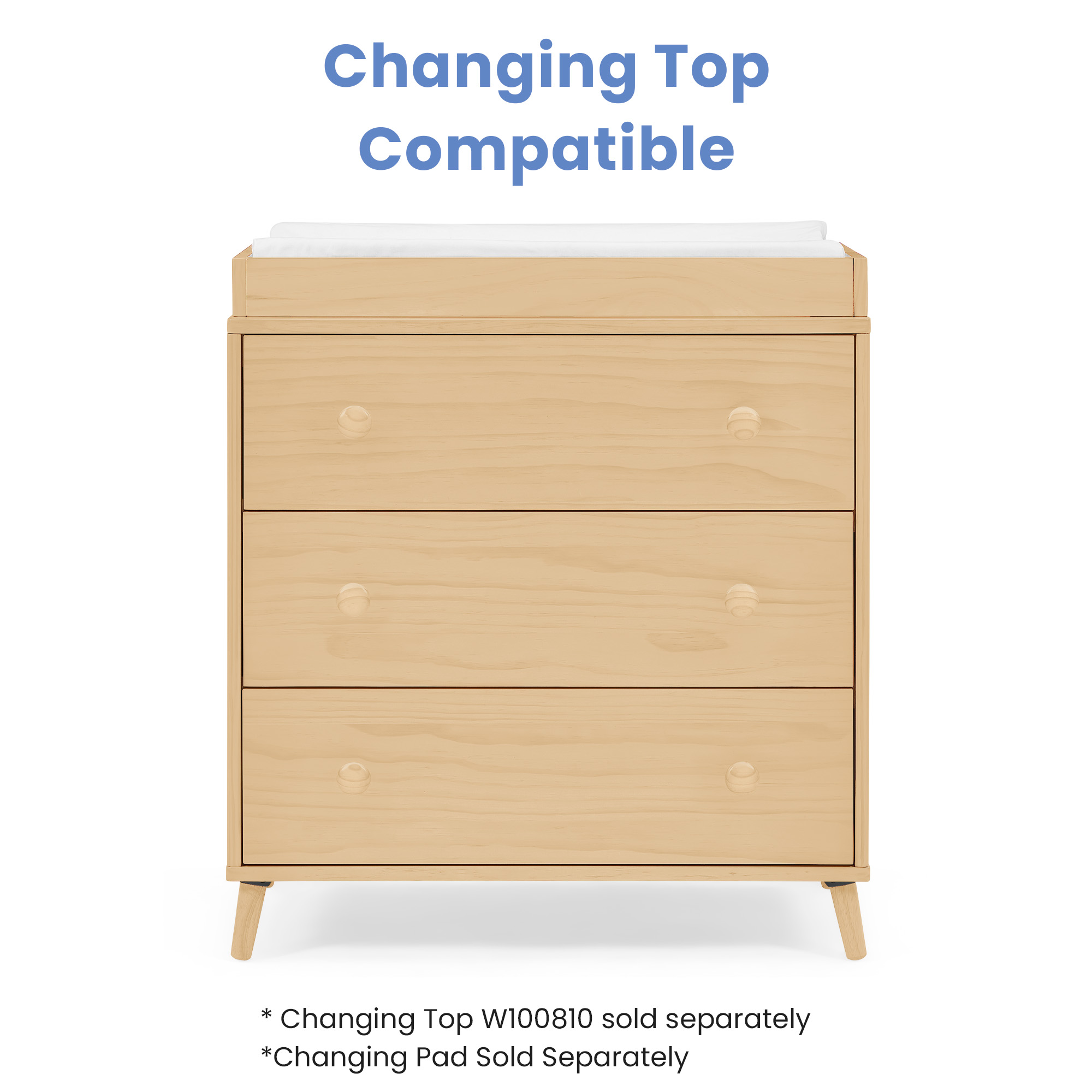 draw drawers レオタードパイルTシャツ　ホワイト　白　アイボリー Sutton 3 Drawer Dresser with Changing Top and Interlocking